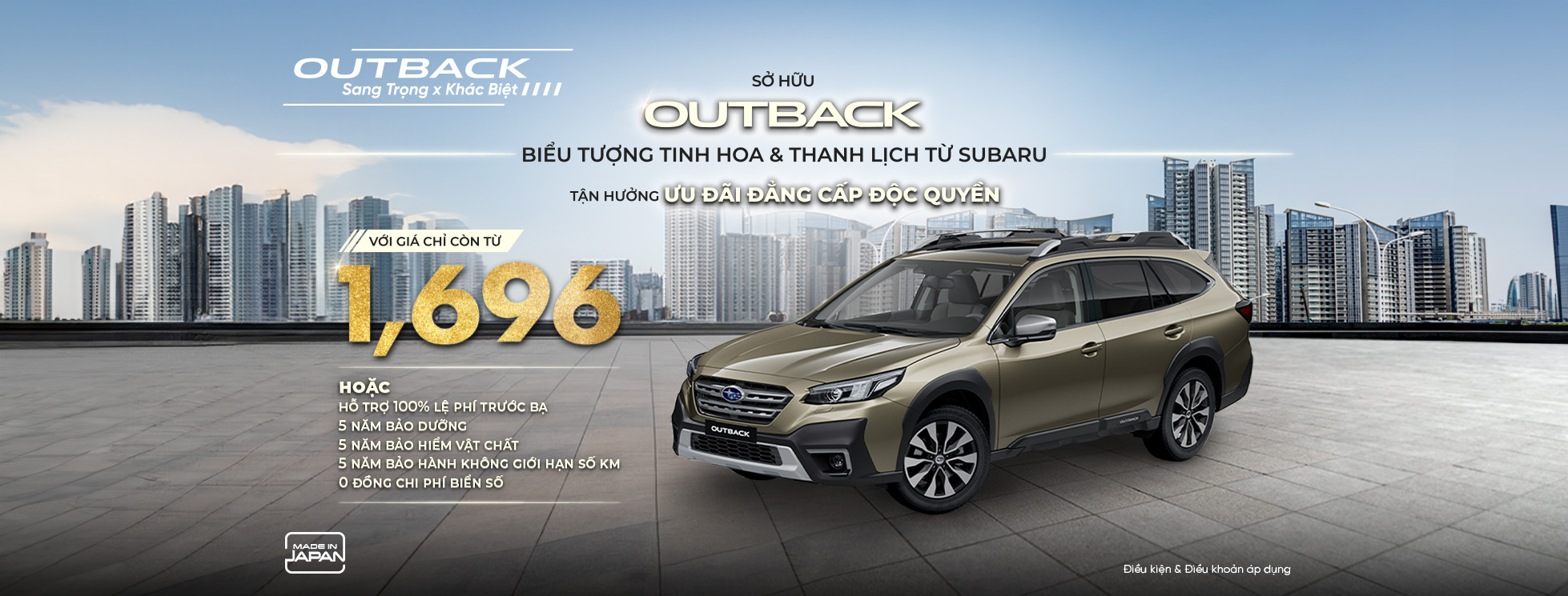 Subaru Outback hỗ trợ 100% lệ phí trước bạ